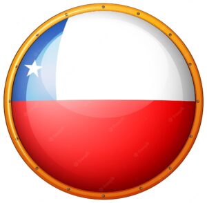 Flag of chile on round badge