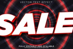 Flash sale text effect, editable discount and offer text style
