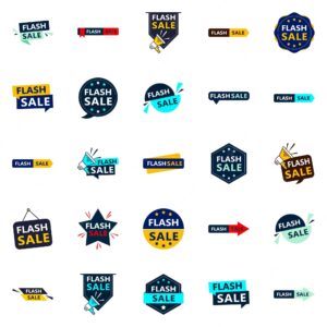 The flash sale vector pack 25 elegant designs for marketing and sales