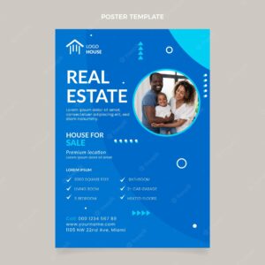 Flat abstract geometric real estate poster