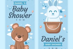 Flat baby shower for boy banners set