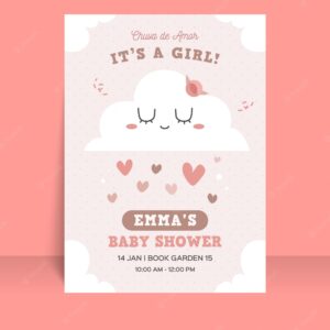 Flat chuva de amor baby shower invitation