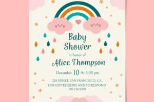 Flat chuva de amor baby shower invitation