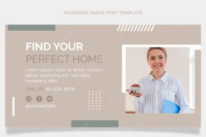 Flat design abstract geometric real estate facebook post