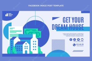 Flat design abstract real estate facebook post