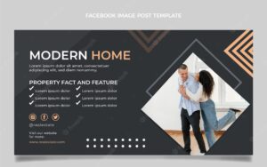 Flat design abstract real estate facebook post