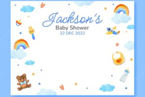 Flat design baby shower photocall