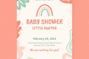 Flat design baby shower template