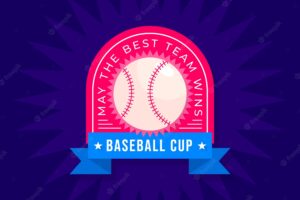 Flat design  baseball logo  template