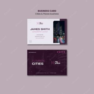 Flat design cities and places template