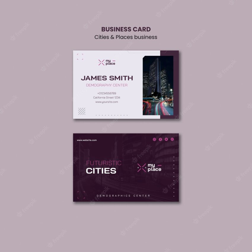 Flat design cities and places template