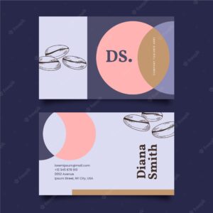 Flat design coffee shop business card template