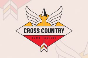 Flat design cross country logo design