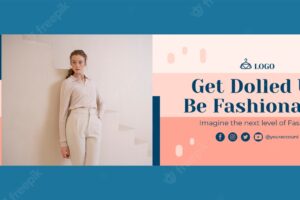 Flat design fashion collection twitch banner