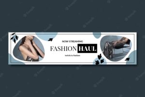 Flat design fashion sale twitch banner