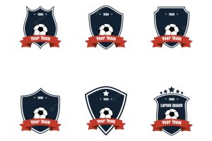 Flat design football or soccer icon or logo set