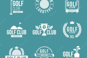 Flat design golf logo collection