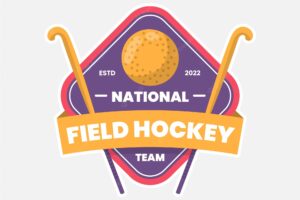 Flat design hockey logo