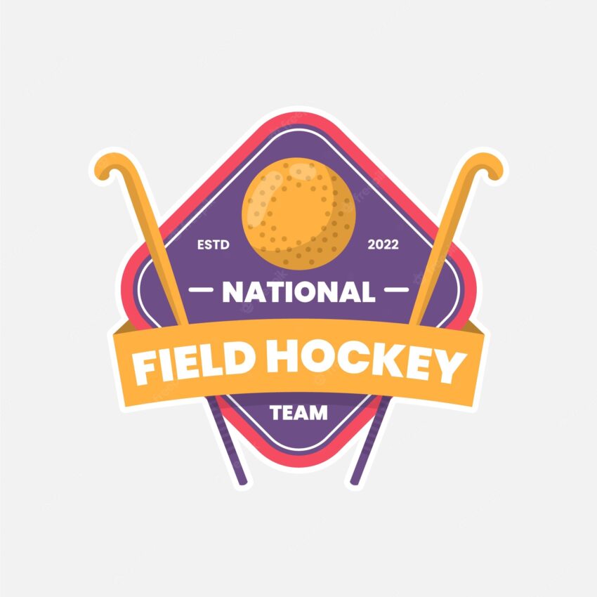 Flat design hockey logo