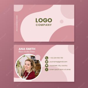 Flat design horizontal business cards