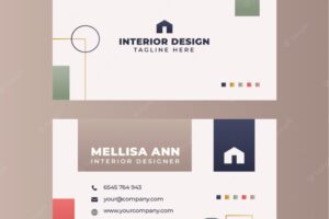 Flat design interior design template
