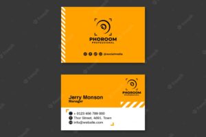 Flat design photography business card template