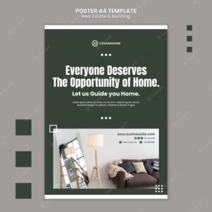 Flat design real estate and building template