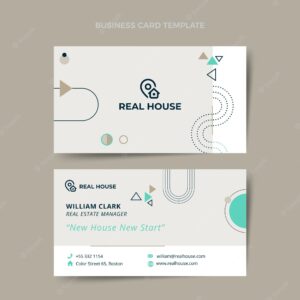 Flat design real estate business card