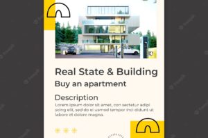 Flat design real estate template