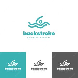 Flat design swimming logo template