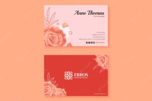 Flat design wedding planner business card template