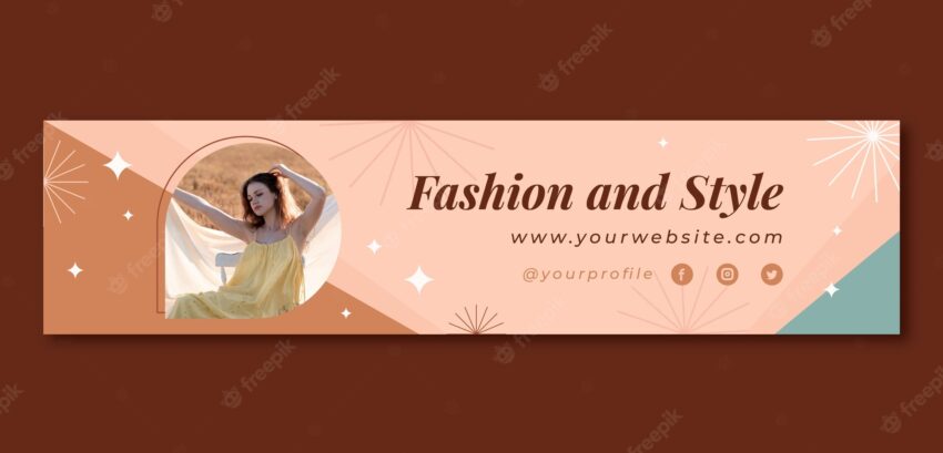 Flat fashion and style twitch banner template