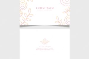 Flat floral business card template