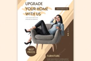 Flat furniture flyer template