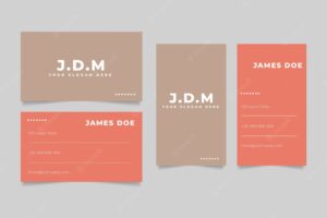 Flat minimal double-sided horizontal and vertical business card template