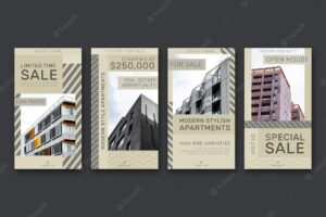 Flat real estate instagram story collection