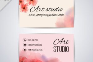 Floral art studio card