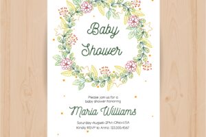 Floral baby shower template