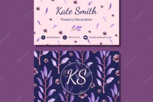 Floral design for business card template