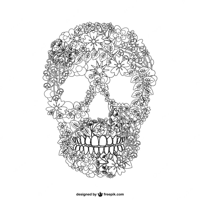 Floral skull
