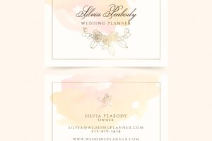 Floral watercolor hand drawn business cards