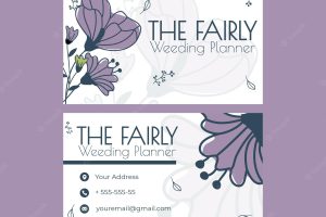 Floral wedding double-sided business card pack