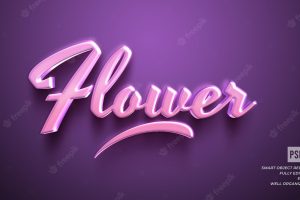 Flower 3d style text effect