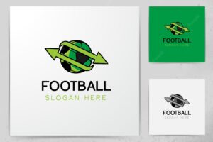 Football, ball and arrow logo designs inspiration isolated on white background