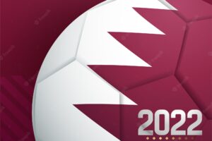 Football ball with the national flag of qatar