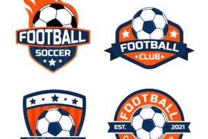Football logo concept with bold colors suitable for football and soccer logos