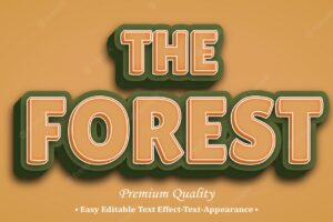 The forest 3d font style effect