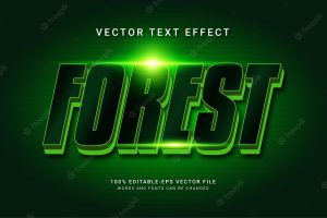 Forest editable text effect with green color