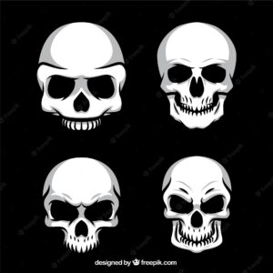 Four pack ghoulish skulls