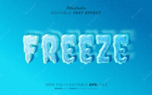 Freeze editable text effect